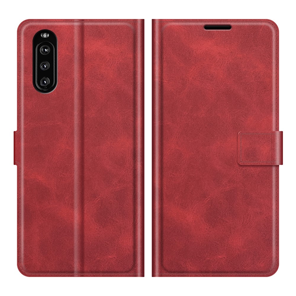 Étui portefeuille Leather Wallet Sony Xperia 10 III Red