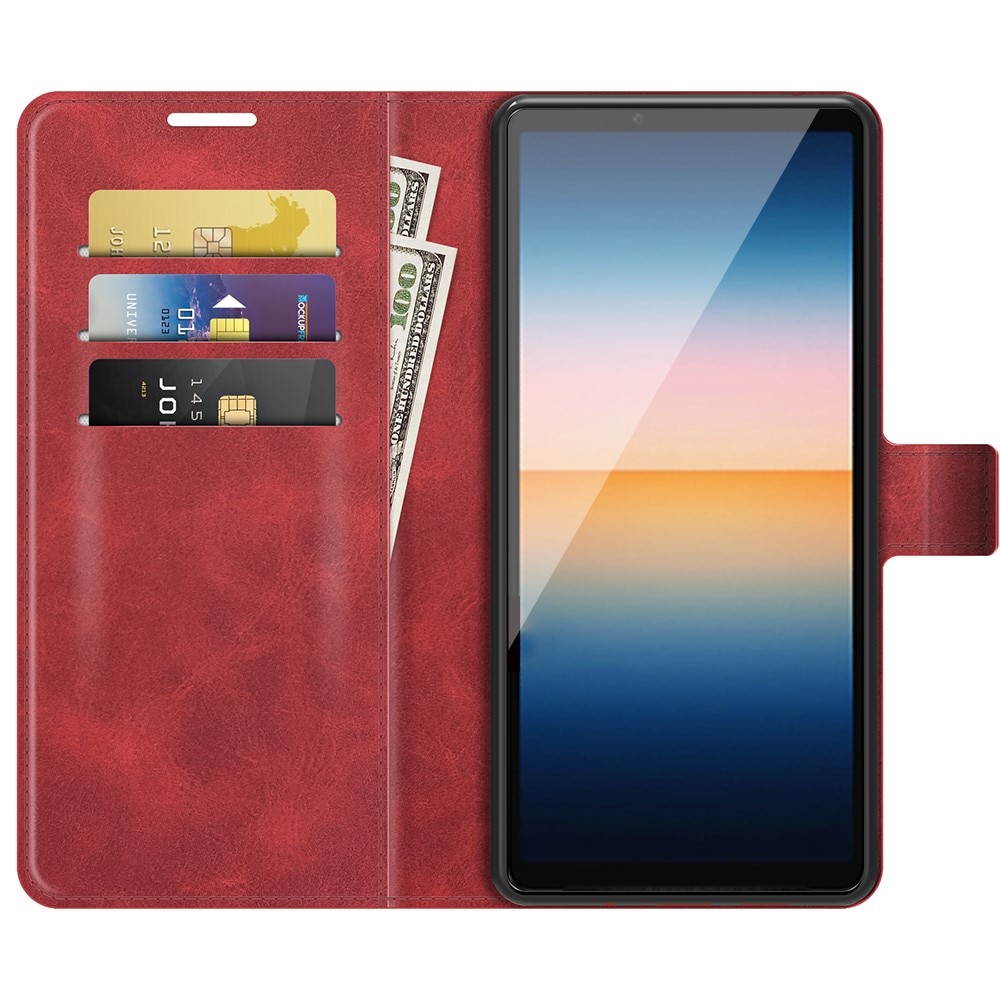 Étui portefeuille Leather Wallet Sony Xperia 10 III Red