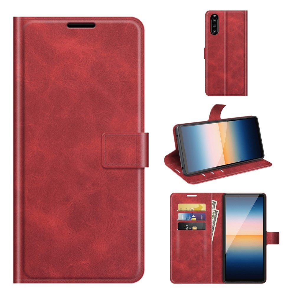 Étui portefeuille Leather Wallet Sony Xperia 10 III Red