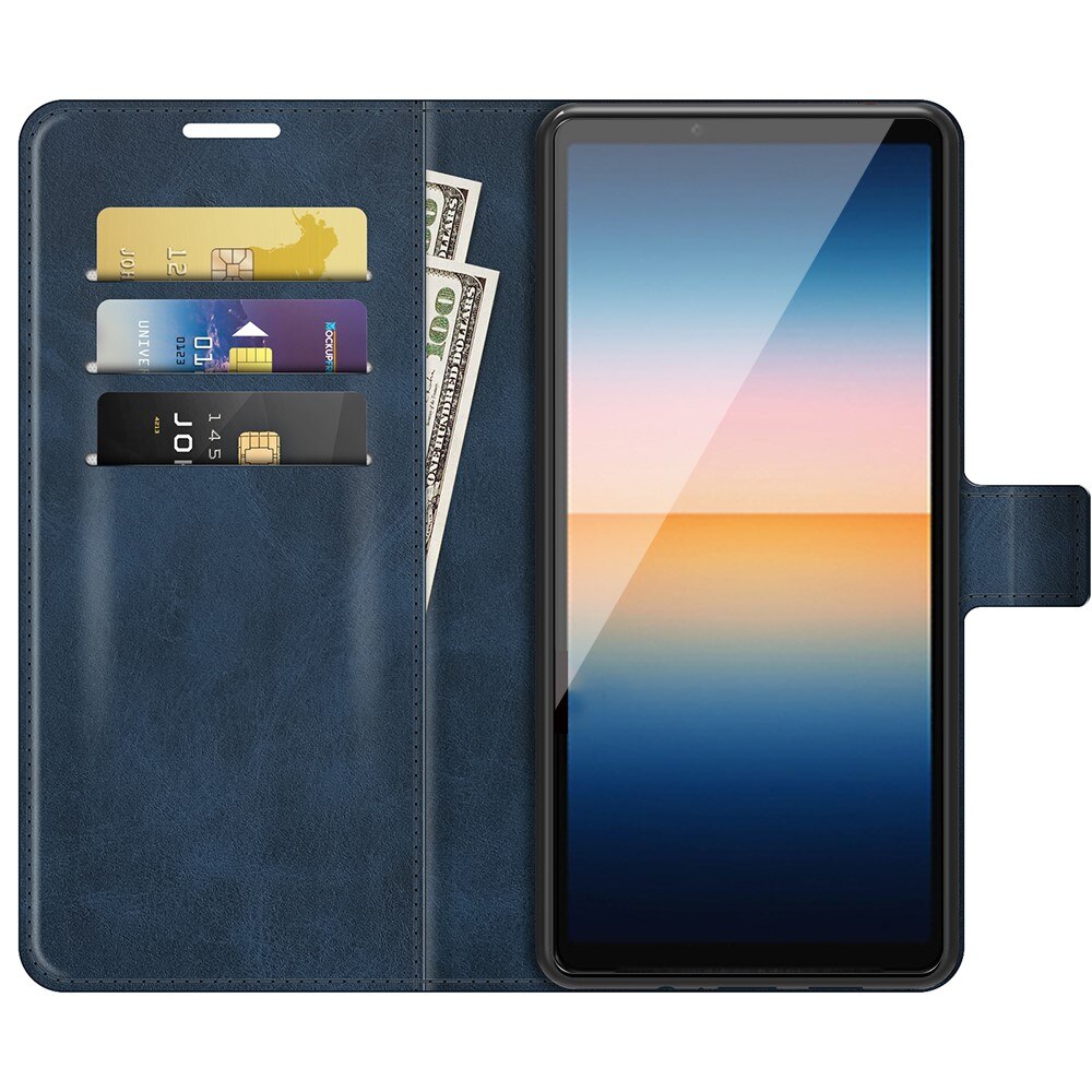 Étui portefeuille Leather Wallet Sony Xperia 10 III Blue