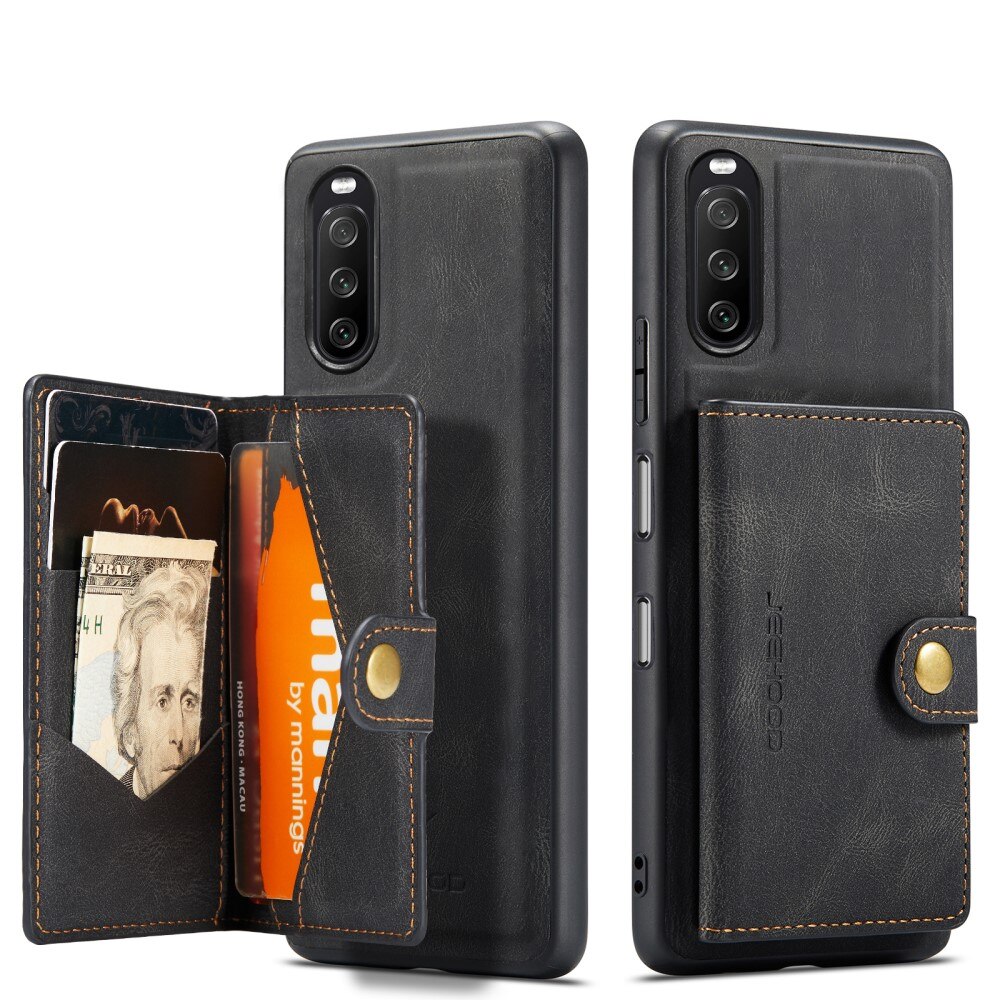 Coque Magnetic Wallet Card Case Sony Xperia 10 III Black