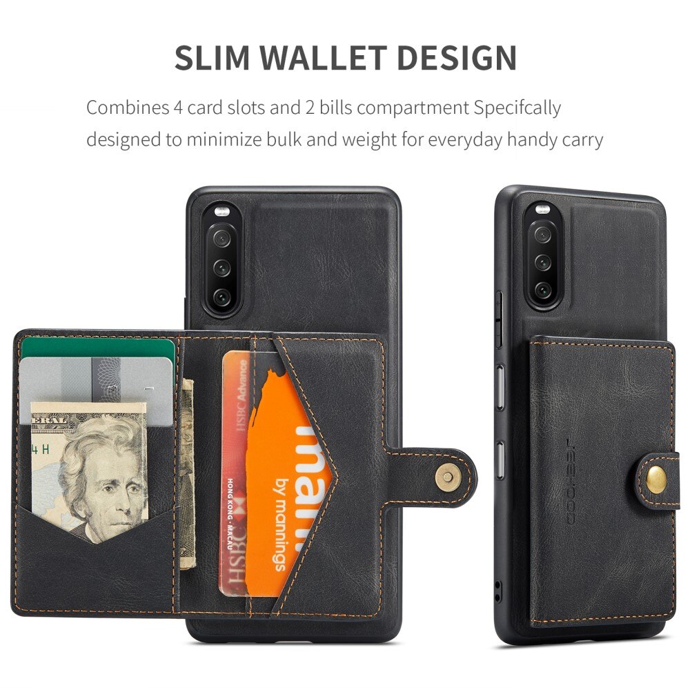 Coque Magnetic Wallet Card Case Sony Xperia 10 III Black
