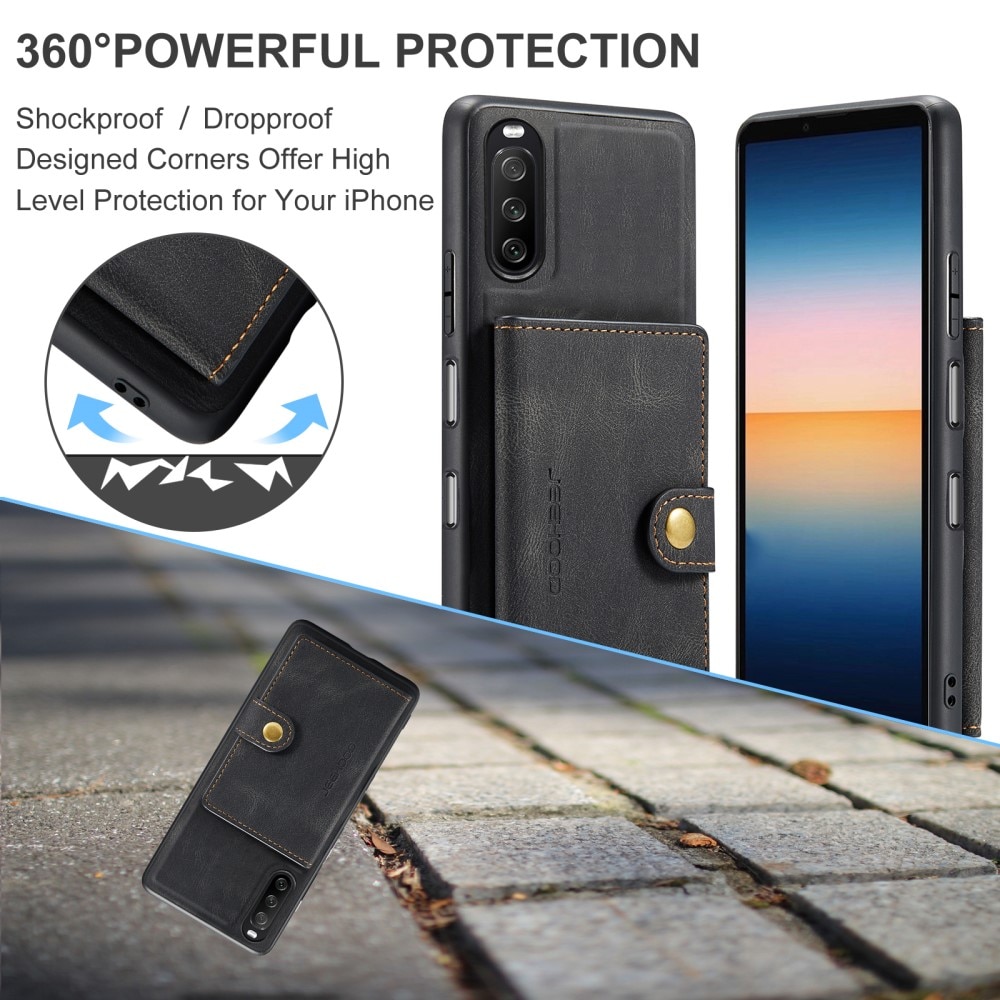 Coque Magnetic Wallet Card Case Sony Xperia 10 III Black