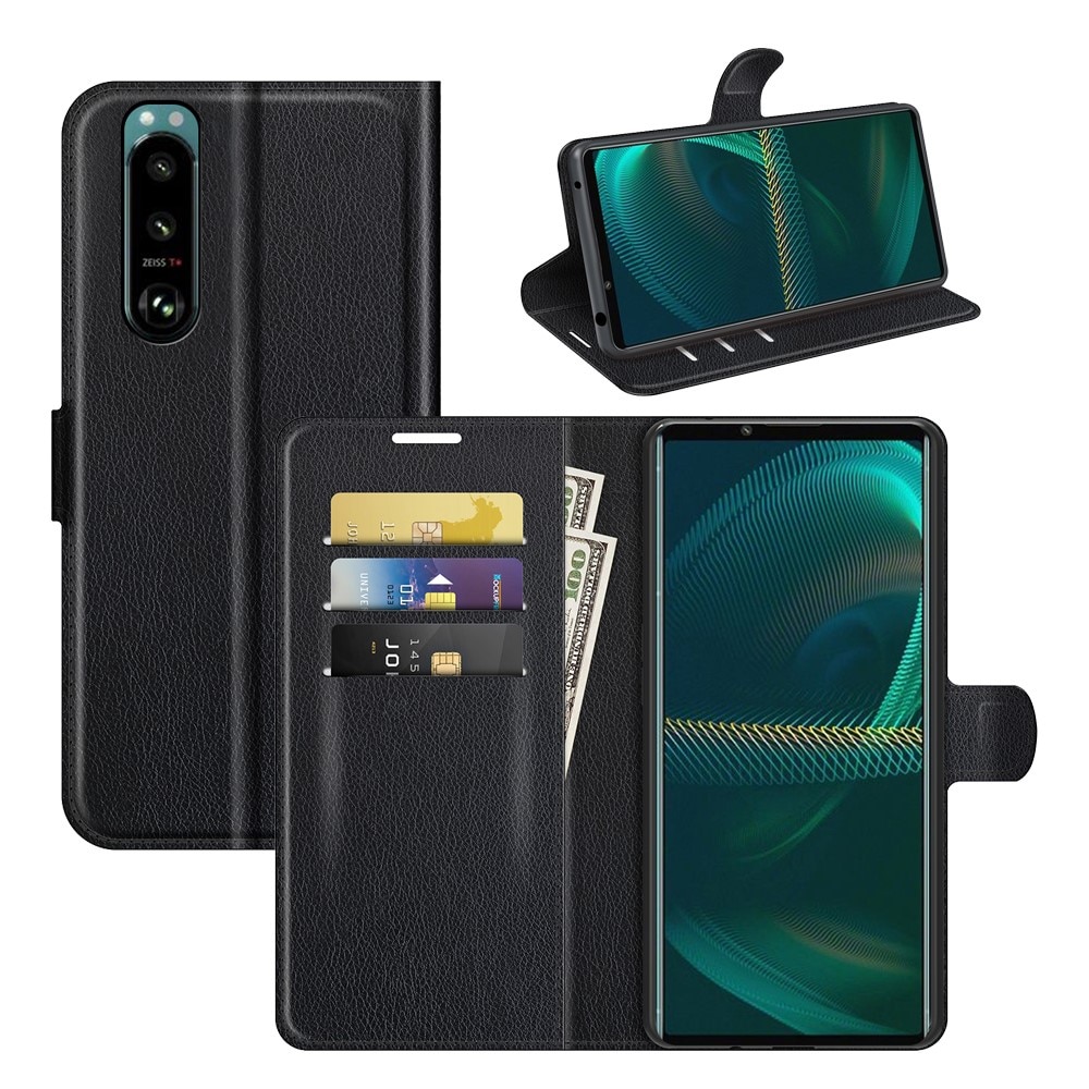 Coque portefeuille Sony Xperia 5 III, Noir