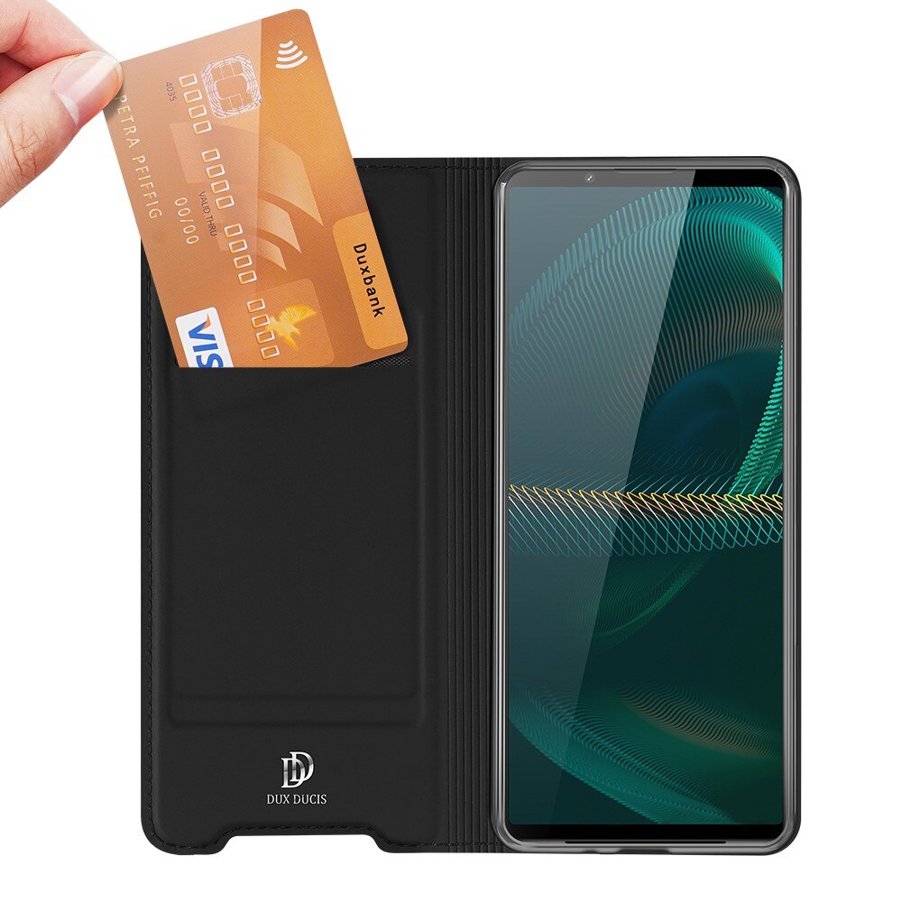 Étui portefeuille Skin Pro Series Sony Xperia 5 III, Noir