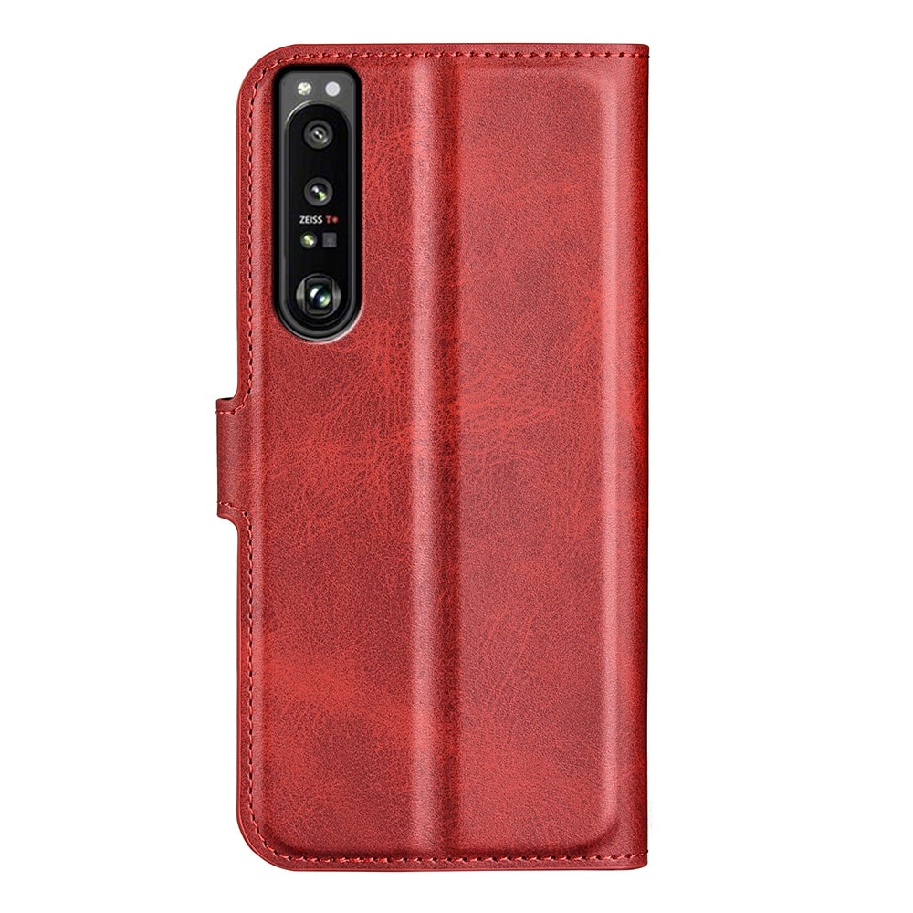 Étui portefeuille Leather Wallet Sony Xperia 1 IV Red