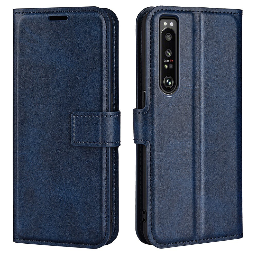 Étui portefeuille Leather Wallet Sony Xperia 1 IV Blue