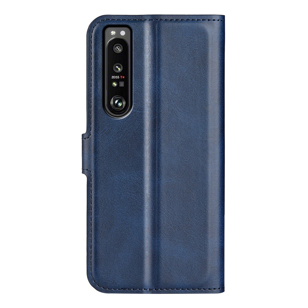 Étui portefeuille Leather Wallet Sony Xperia 1 IV Blue