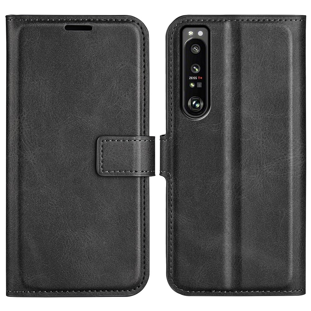 Étui portefeuille Leather Wallet Sony Xperia 1 IV Black