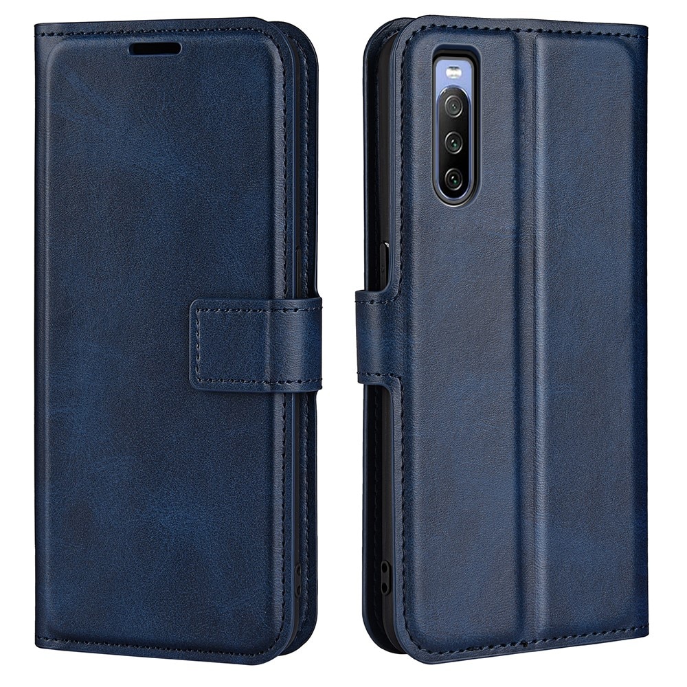 Étui portefeuille Leather Wallet Sony Xperia 10 IV Blue