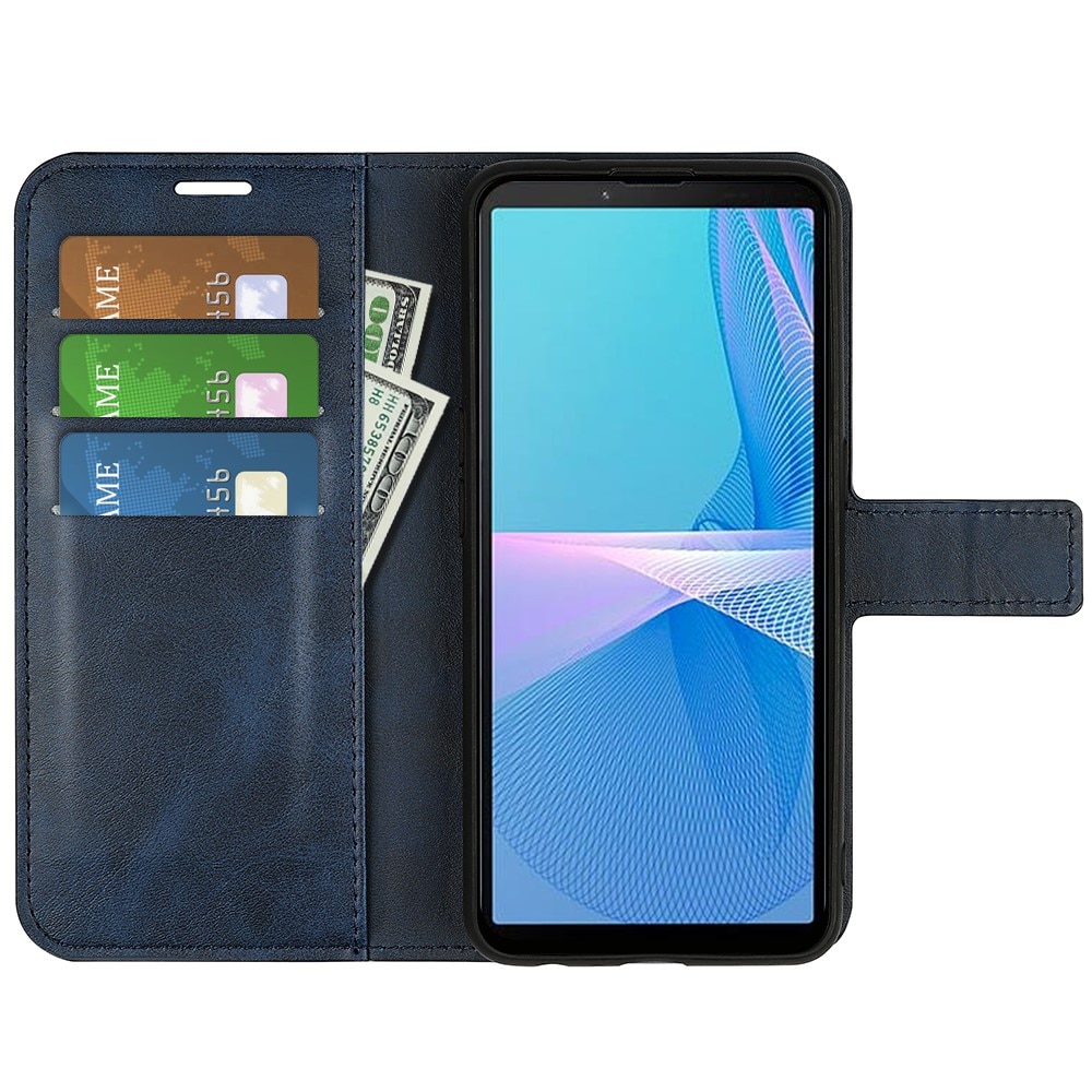 Étui portefeuille Leather Wallet Sony Xperia 10 IV Blue