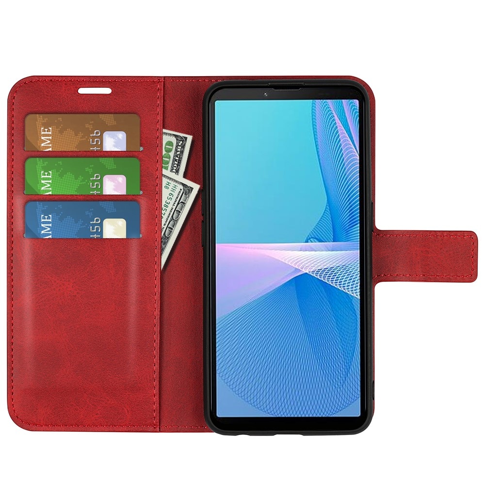 Étui portefeuille Leather Wallet Sony Xperia 10 IV Red