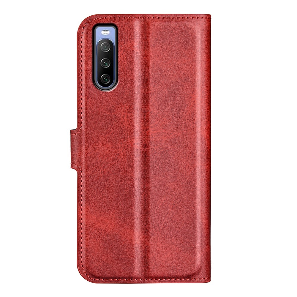 Étui portefeuille Leather Wallet Sony Xperia 10 IV Red