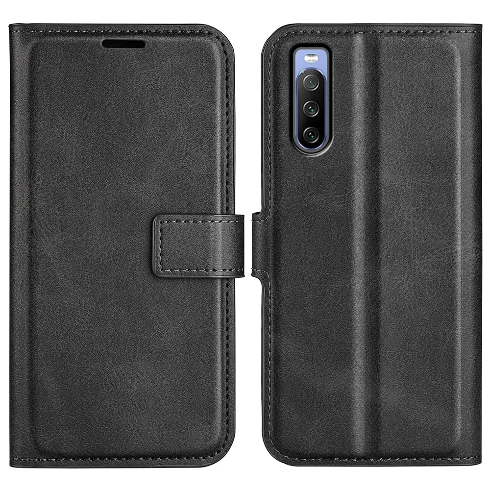 Étui portefeuille Leather Wallet Sony Xperia 10 IV Black