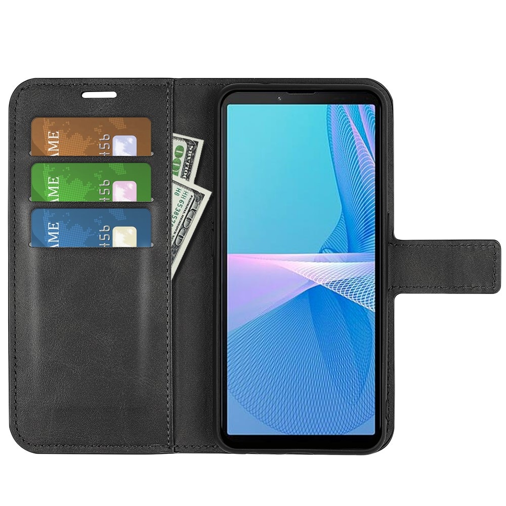 Étui portefeuille Leather Wallet Sony Xperia 10 IV Black