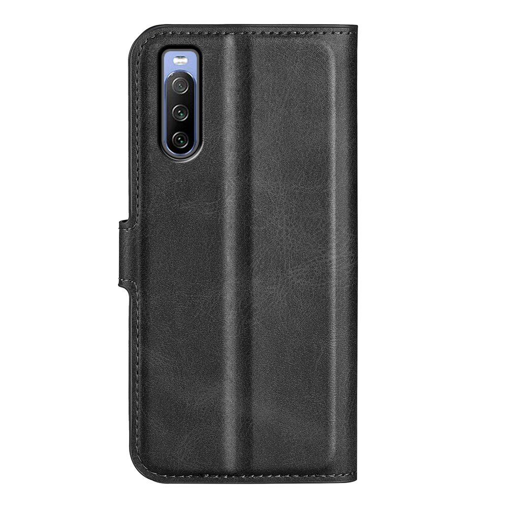 Étui portefeuille Leather Wallet Sony Xperia 10 IV Black