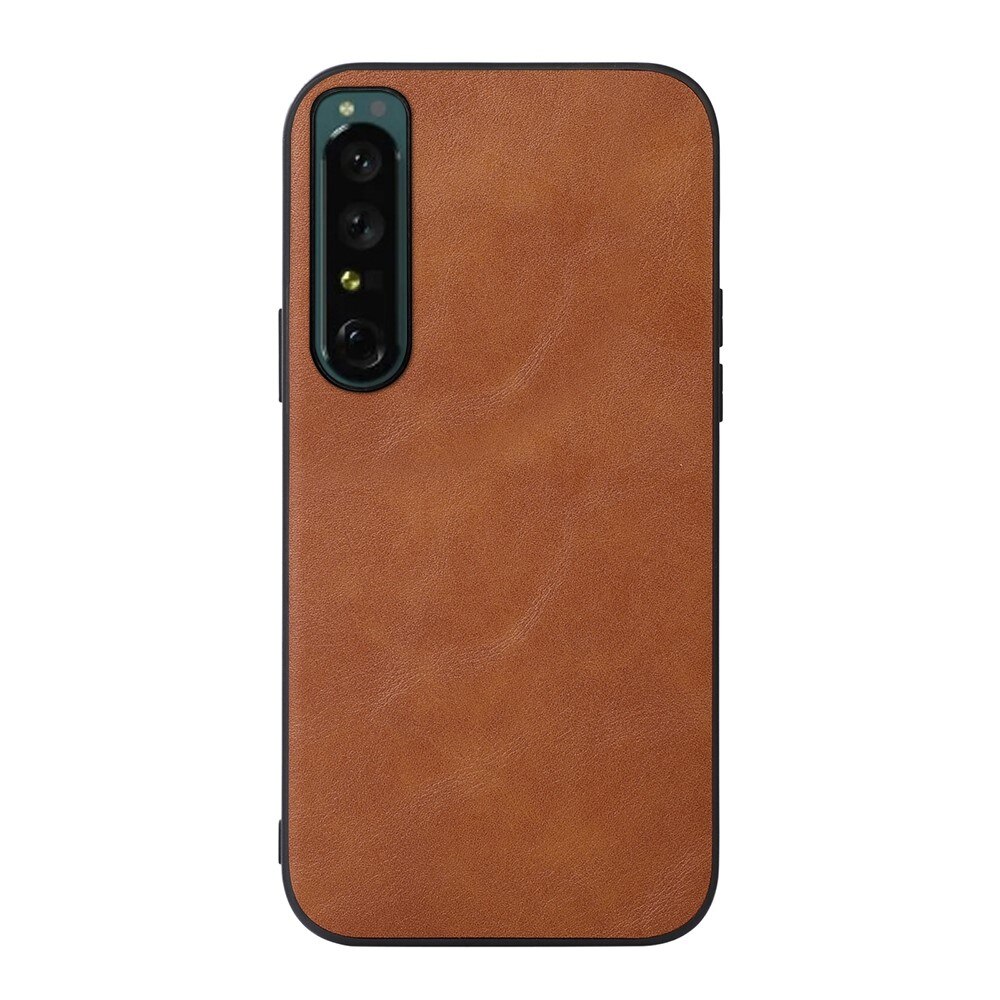 Coque en Cuir Sony Xperia 1 IV Marron