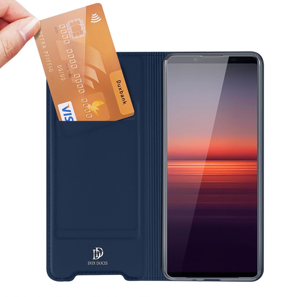 Étui portefeuille Skin Pro Series Sony Xperia 1 IV, Bleu
