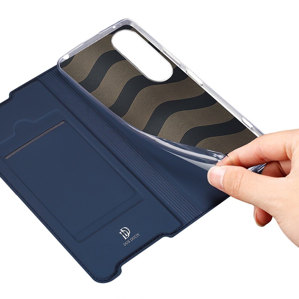 Étui portefeuille Skin Pro Series Sony Xperia 1 IV, Bleu