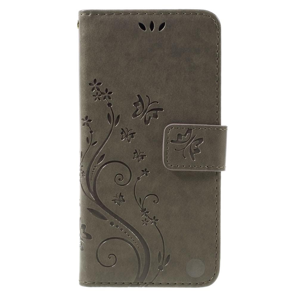 Étui en cuir à papillons pour Sony Xperia X, Gris