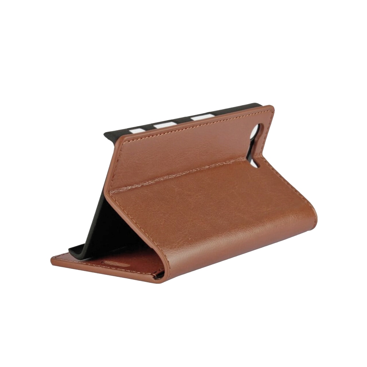 Coque portefeuille en cuir Veritable Sony Xperia X Compact, Marron