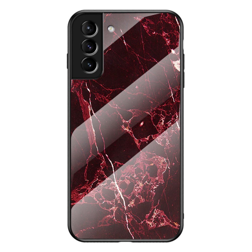 Coque en verre trempé Samsung Galaxy S22 Plus Marbre rouge