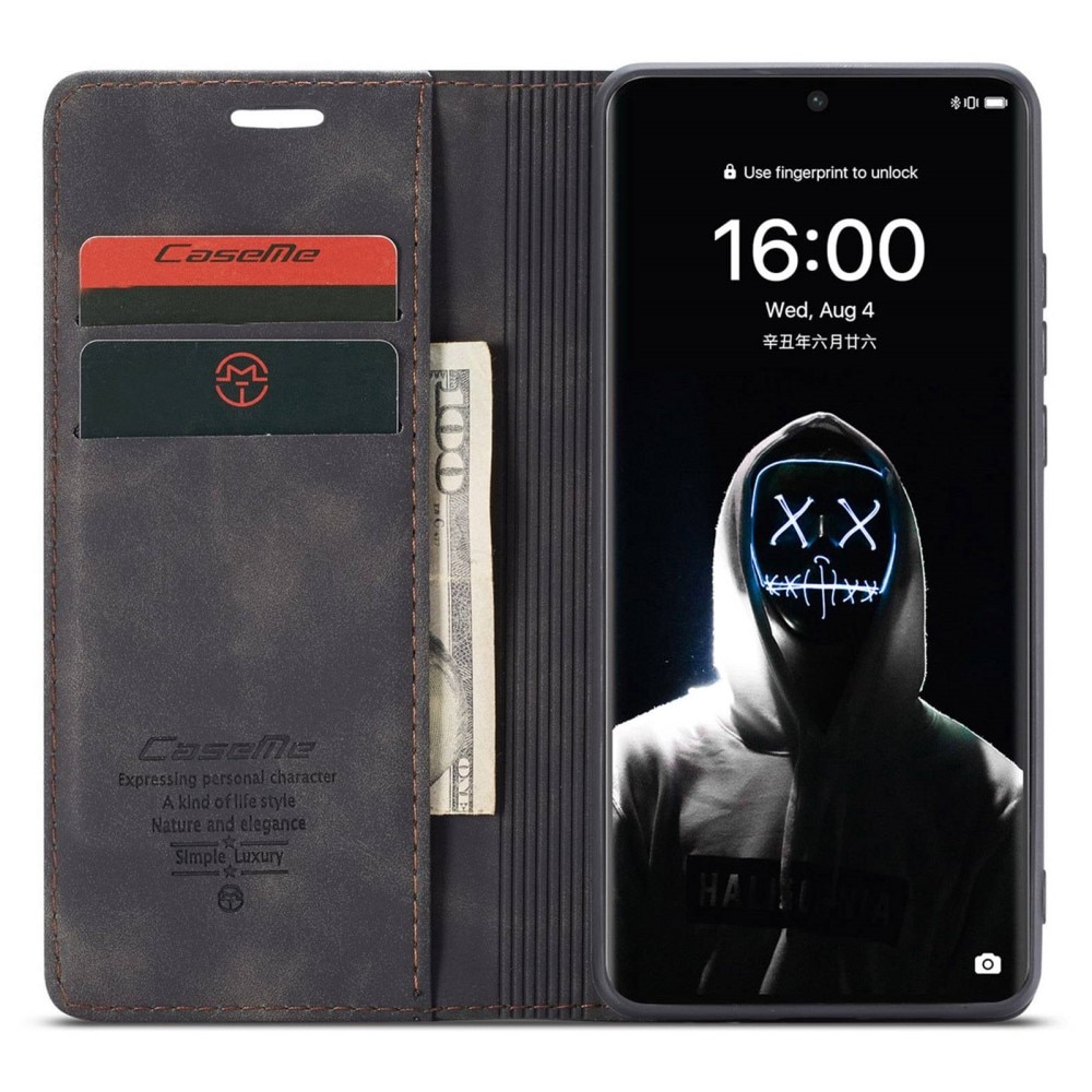 Étui portefeuille mince Huawei P50 Pro, Noir