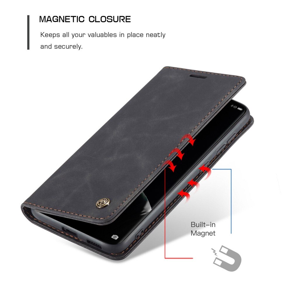 Étui portefeuille mince Huawei P50 Pro, Noir