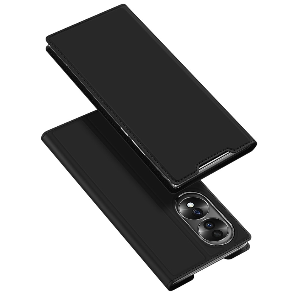Étui portefeuille Skin Pro Series  Honor 70, Noir
