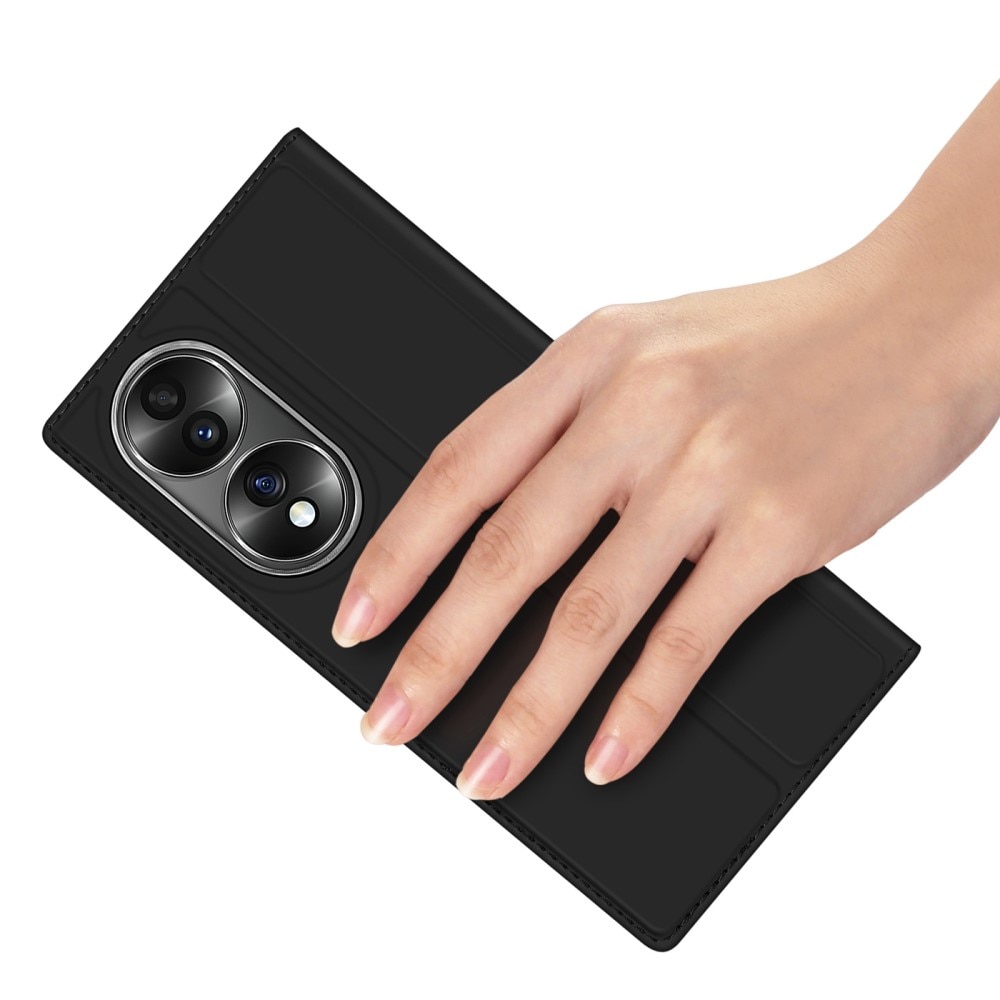 Étui portefeuille Skin Pro Series  Honor 70, Noir