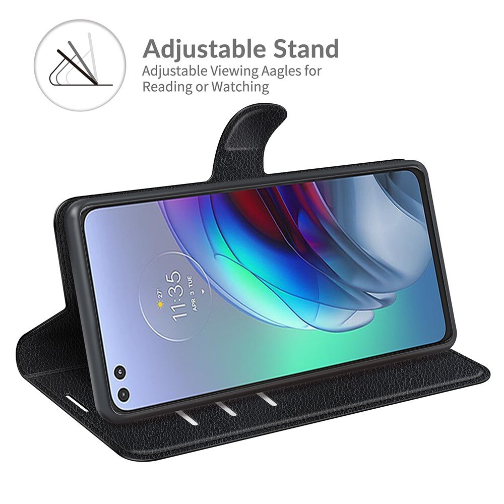 Coque portefeuille Motorola Moto G100, Noir