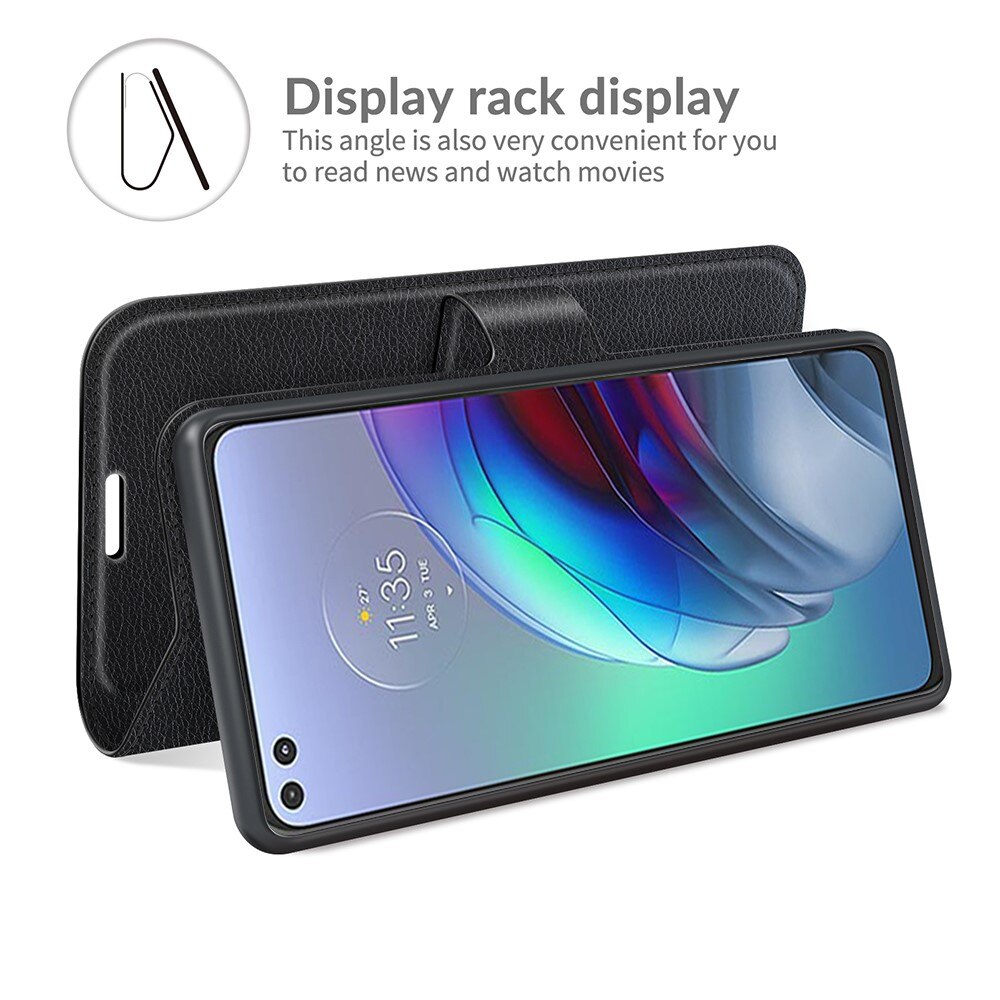 Coque portefeuille Motorola Moto G100, Noir