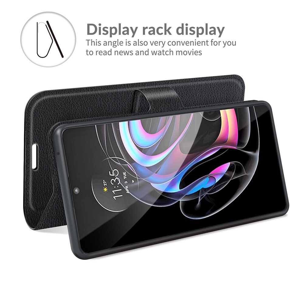 Coque portefeuille Motorola Edge 20 Pro, Noir