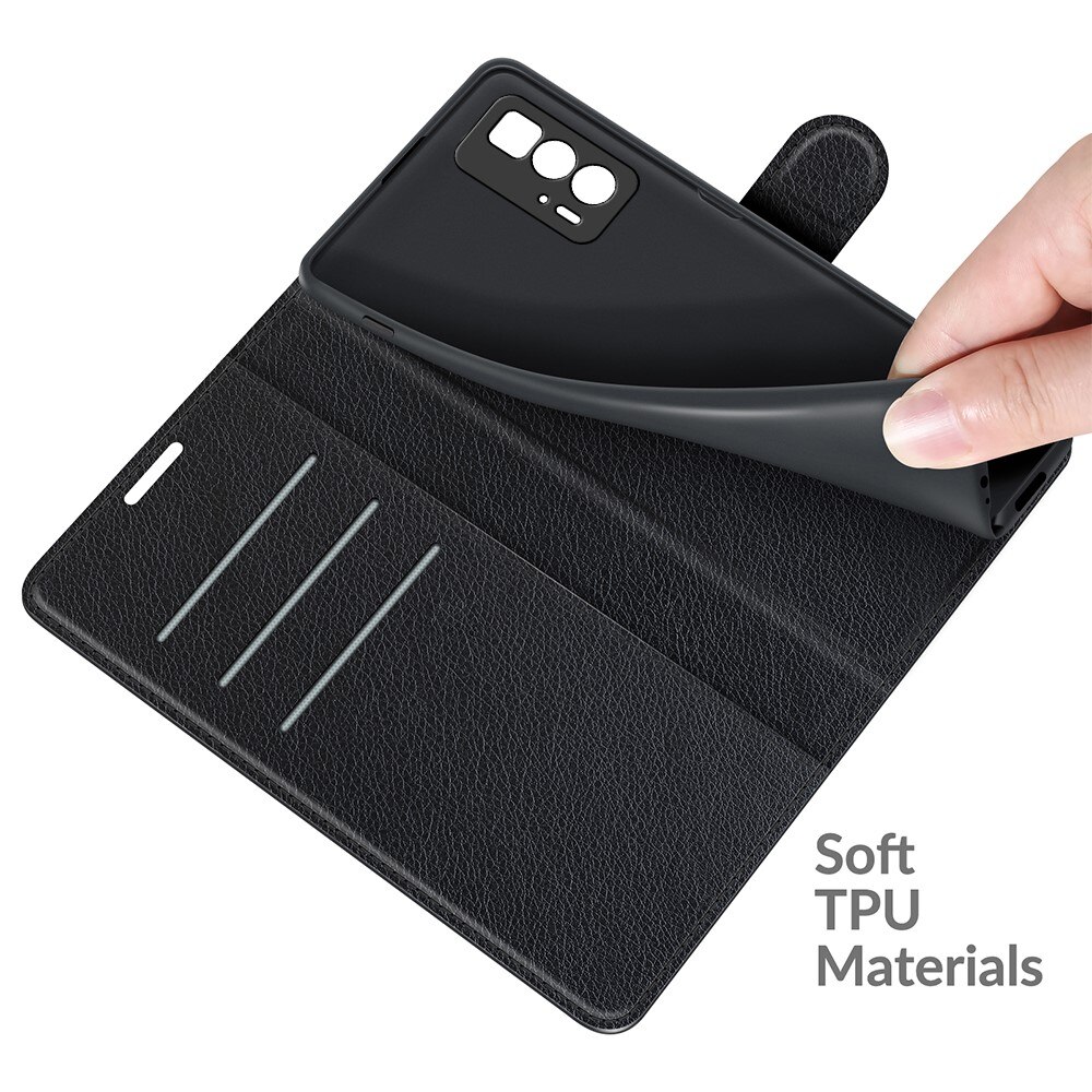 Coque portefeuille Motorola Edge 20 Pro, Noir
