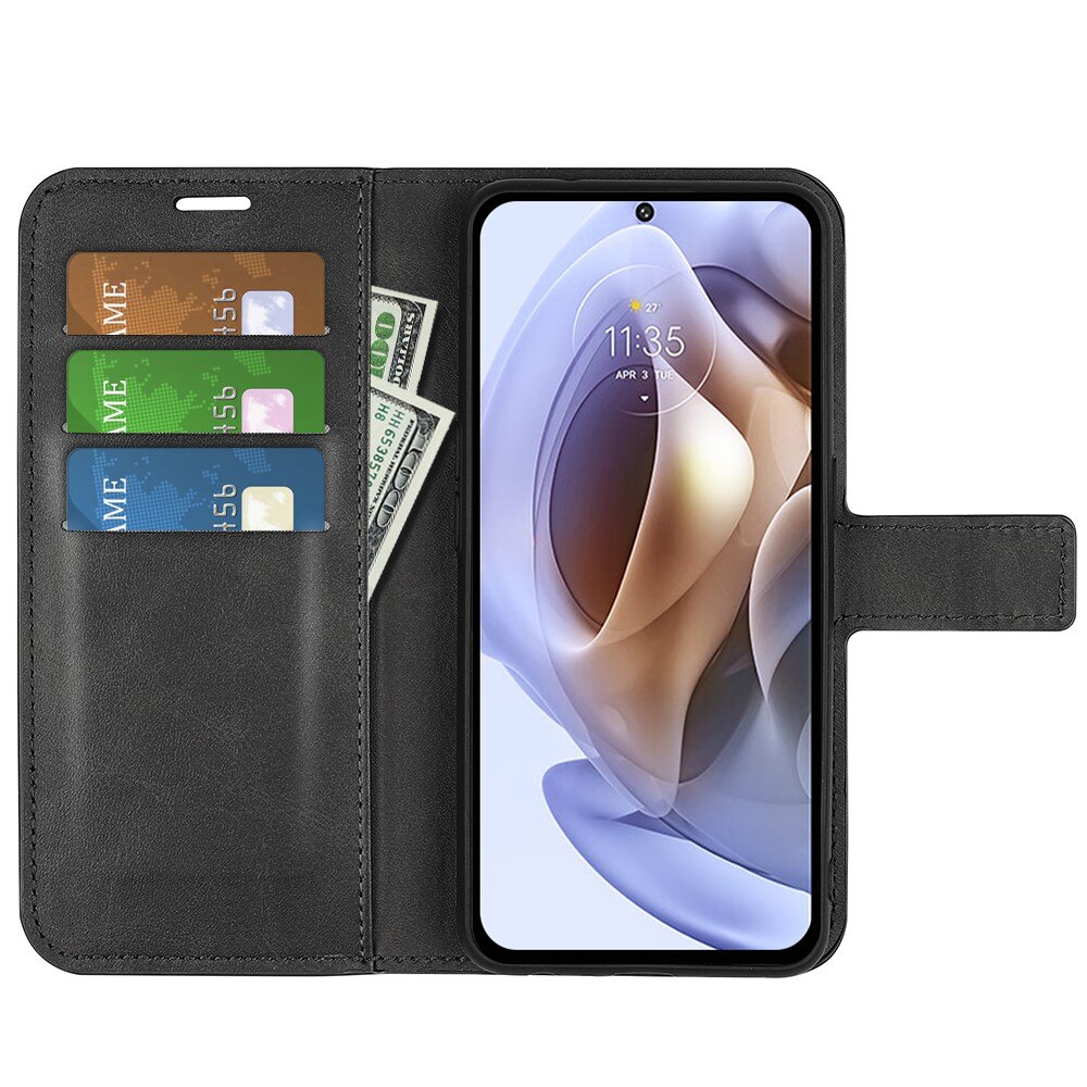 Étui portefeuille Leather Wallet Motorola Moto G31/G41 Black