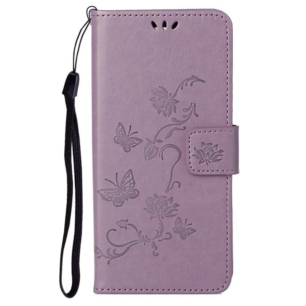 Étui en cuir à papillons pour Motorola Moto G31/Moto G41, Violet