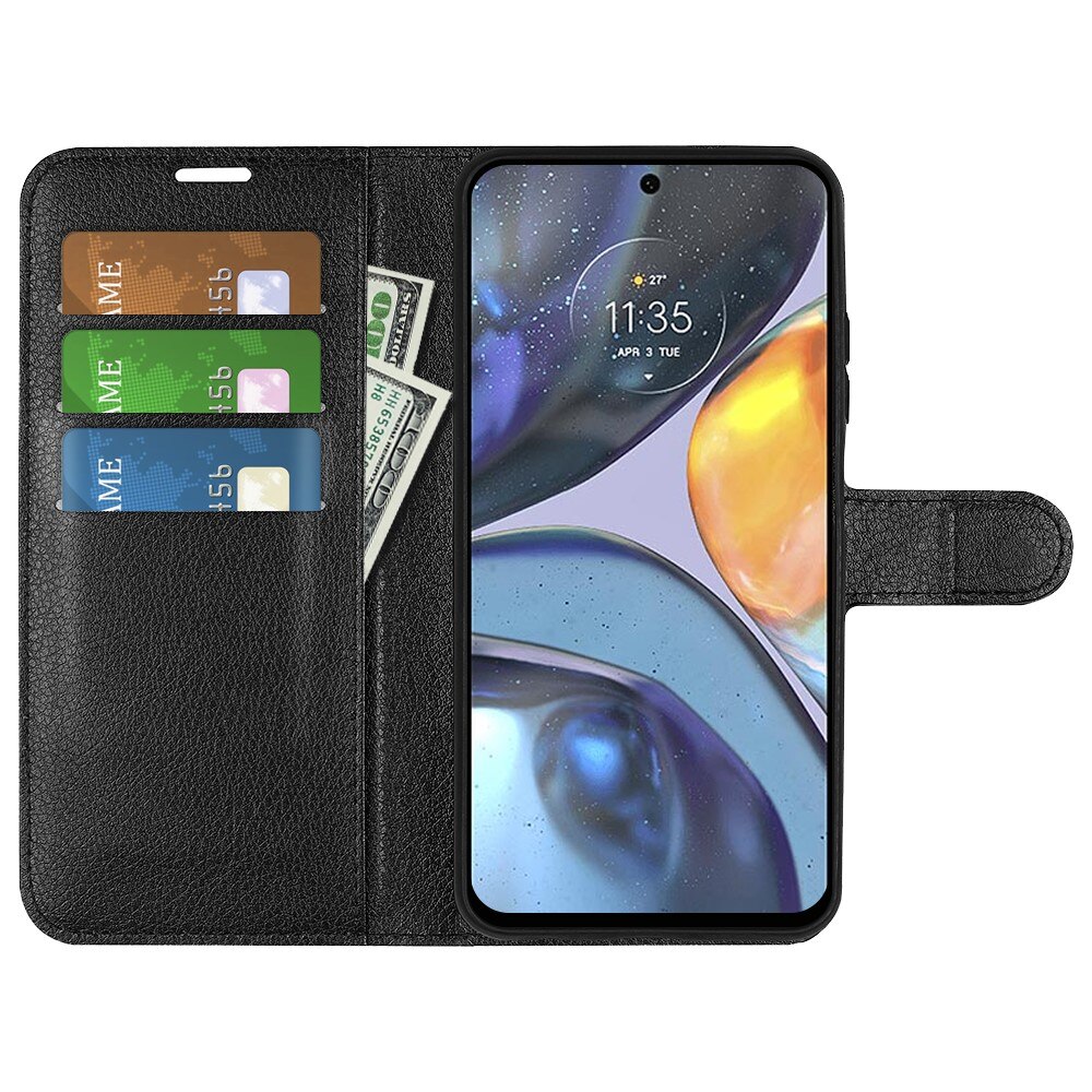 Coque portefeuille Motorola Moto G22, Noir