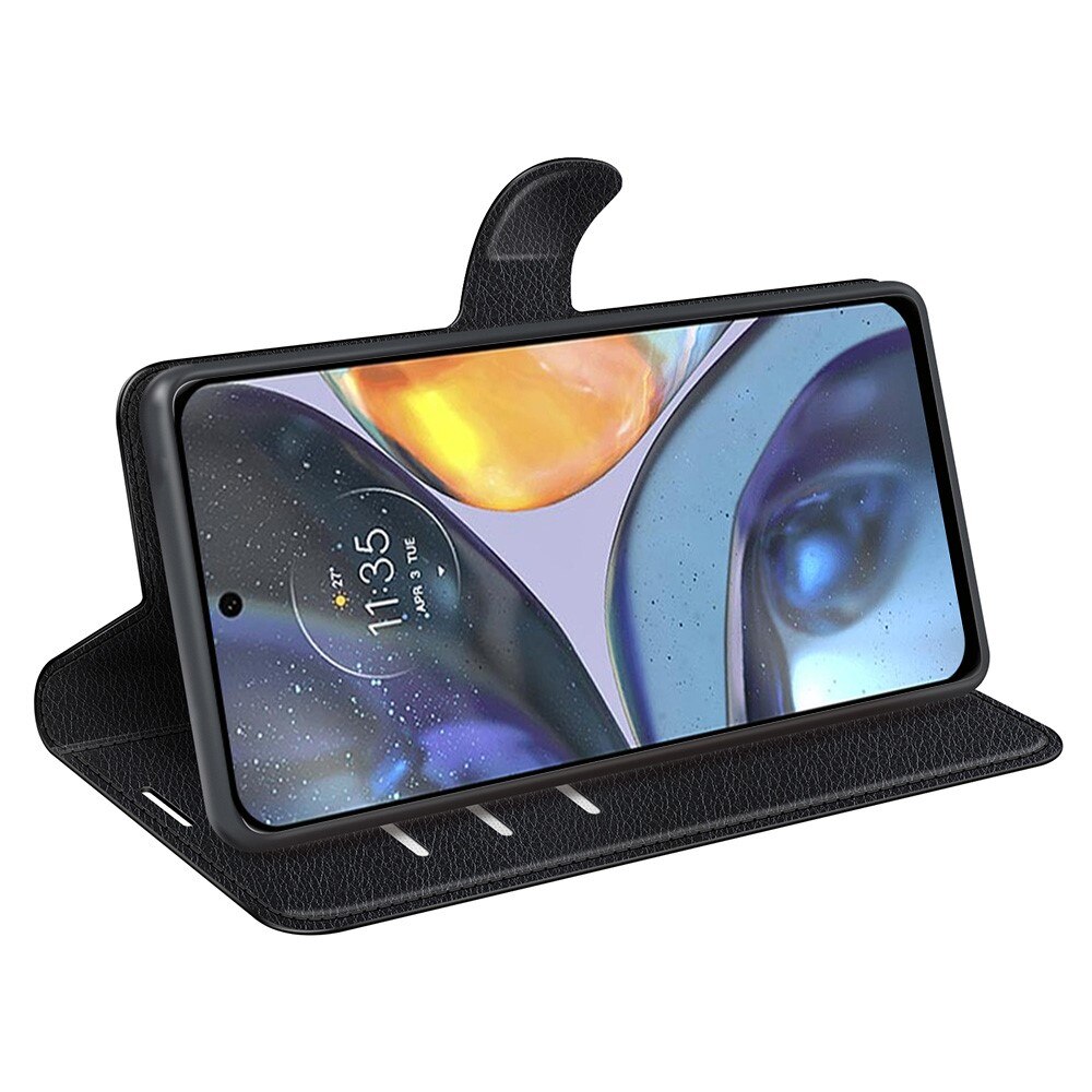 Coque portefeuille Motorola Moto G22, Noir