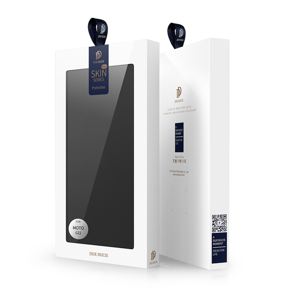 Étui portefeuille Skin Pro Series Motorola Moto G22, Noir