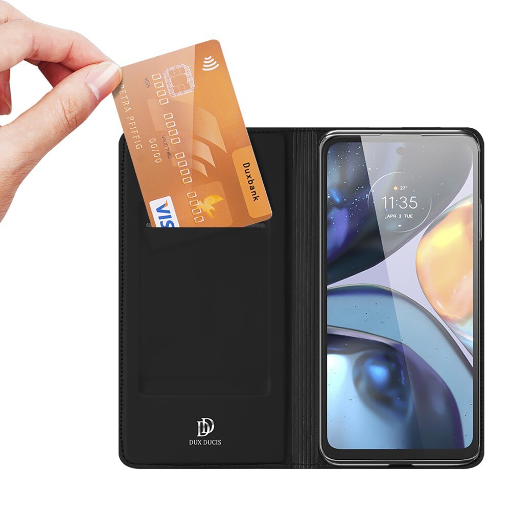 Étui portefeuille Skin Pro Series Motorola Moto G22, Noir