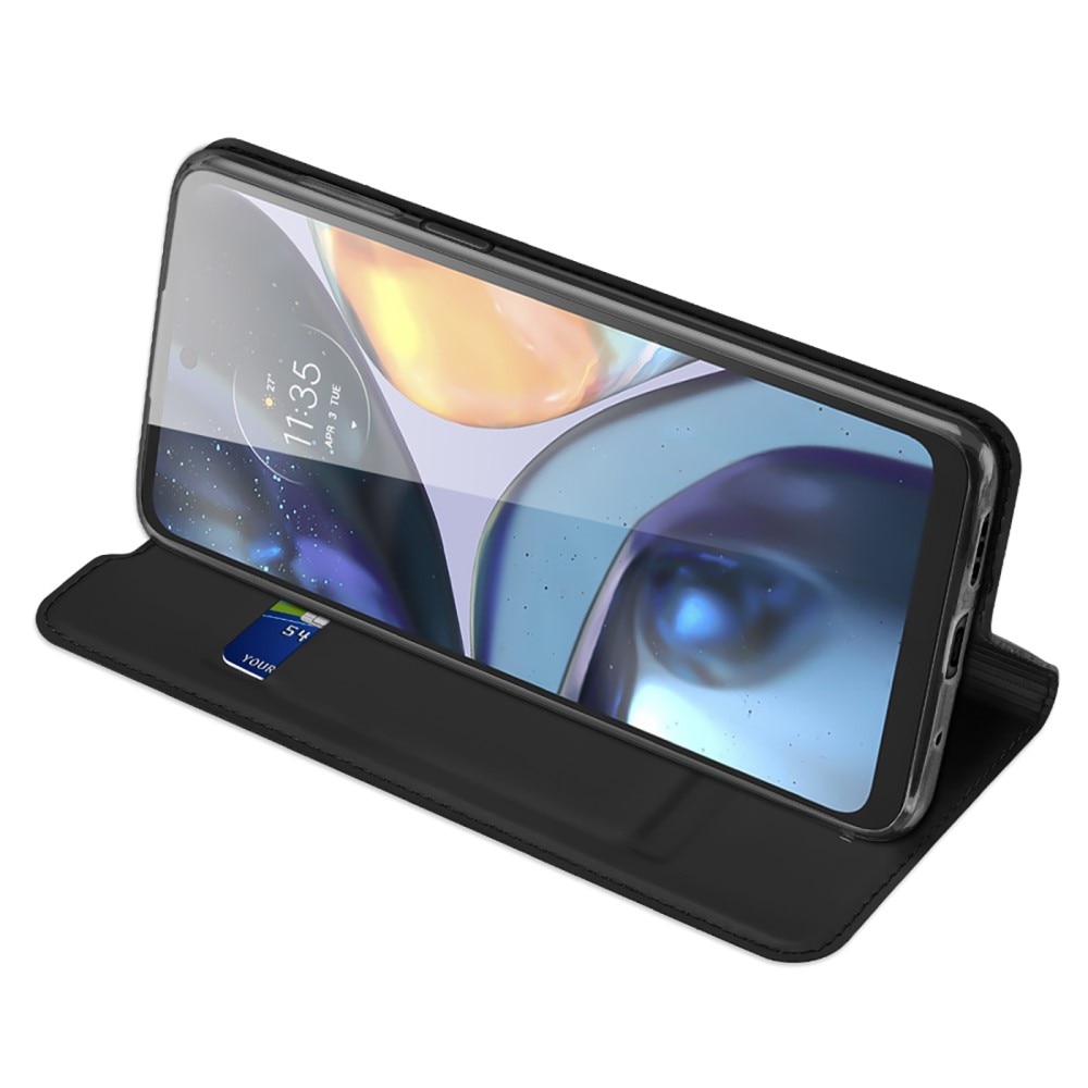 Étui portefeuille Skin Pro Series Motorola Moto G22, Noir