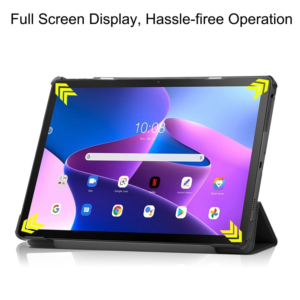 Étui Tri-Fold  Lenovo Tab M10 Plus (3rd gen), Noir