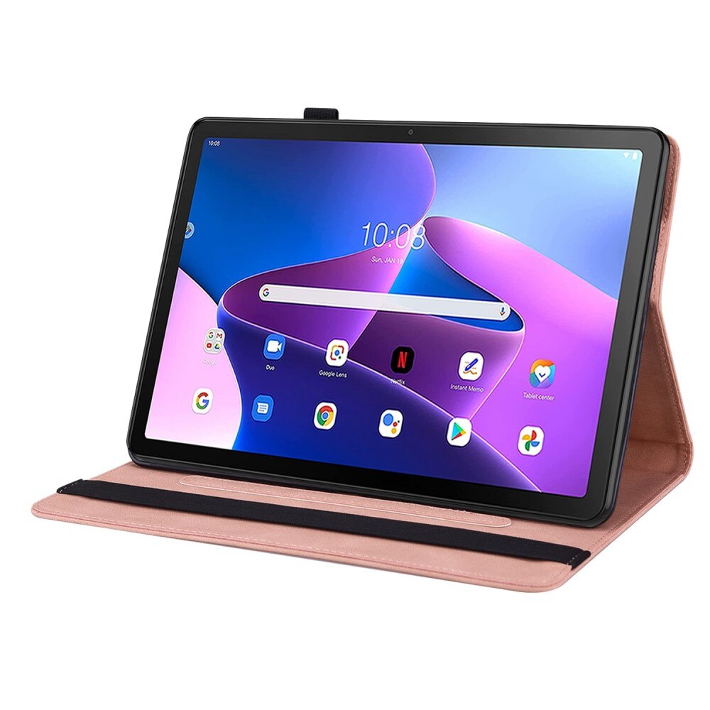 Étui en cuir avec papillons  Lenovo Tab M10 Plus (3rd gen) Rose