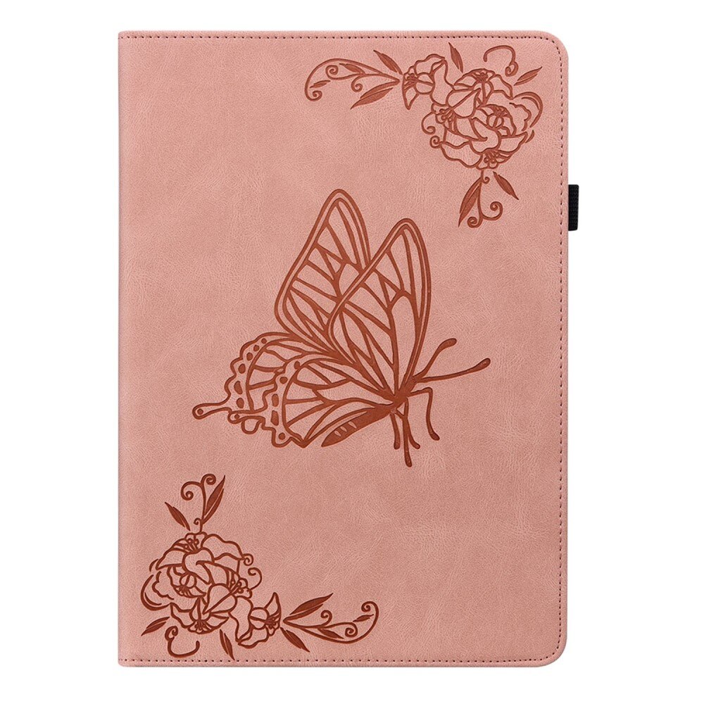 Étui en cuir avec papillons Lenovo Tab M10 Plus (3rd gen), rose