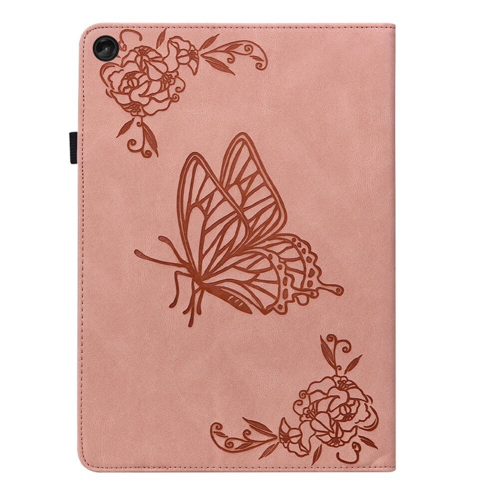 Étui en cuir avec papillons Lenovo Tab M10 Plus (3rd gen), rose