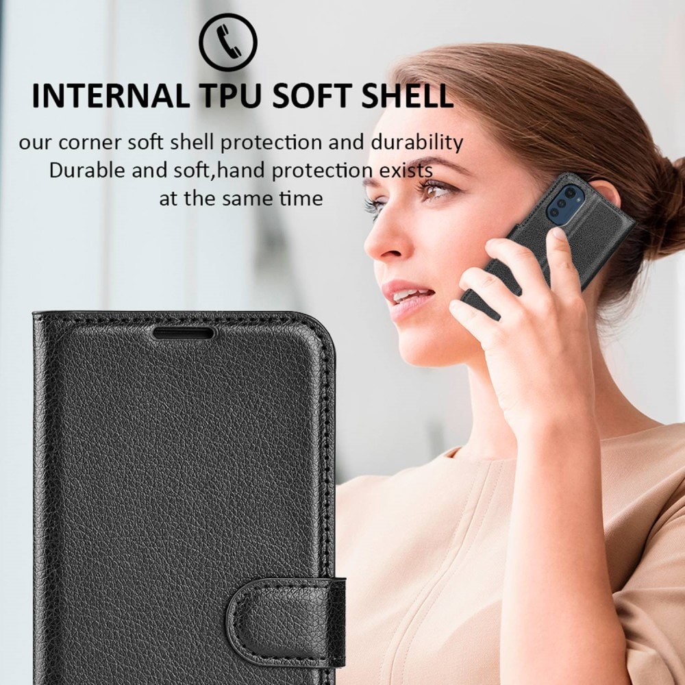 Coque portefeuille Motorola Moto E32, Noir