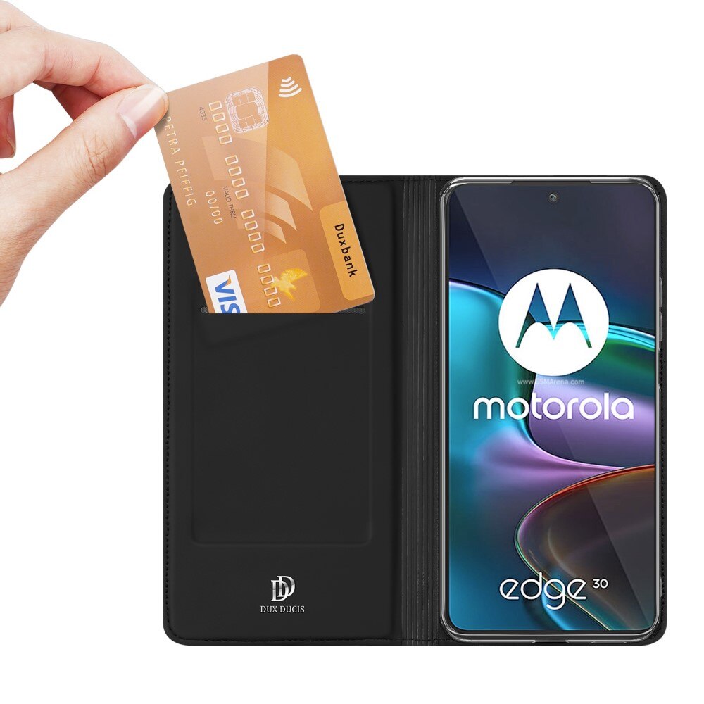Étui portefeuille Skin Pro Series Motorola Edge 30, Noir