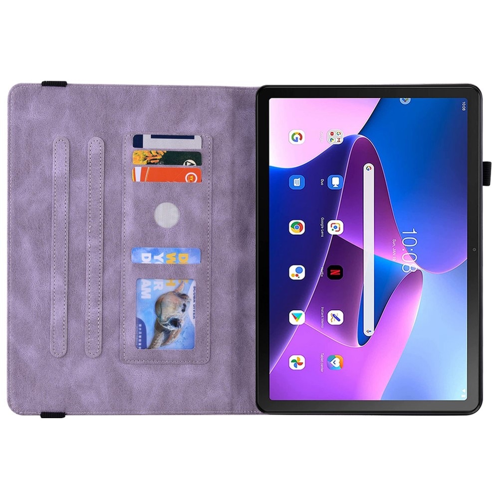 Étui en cuir avec papillons Lenovo Tab M10 (3rd gen) Violet