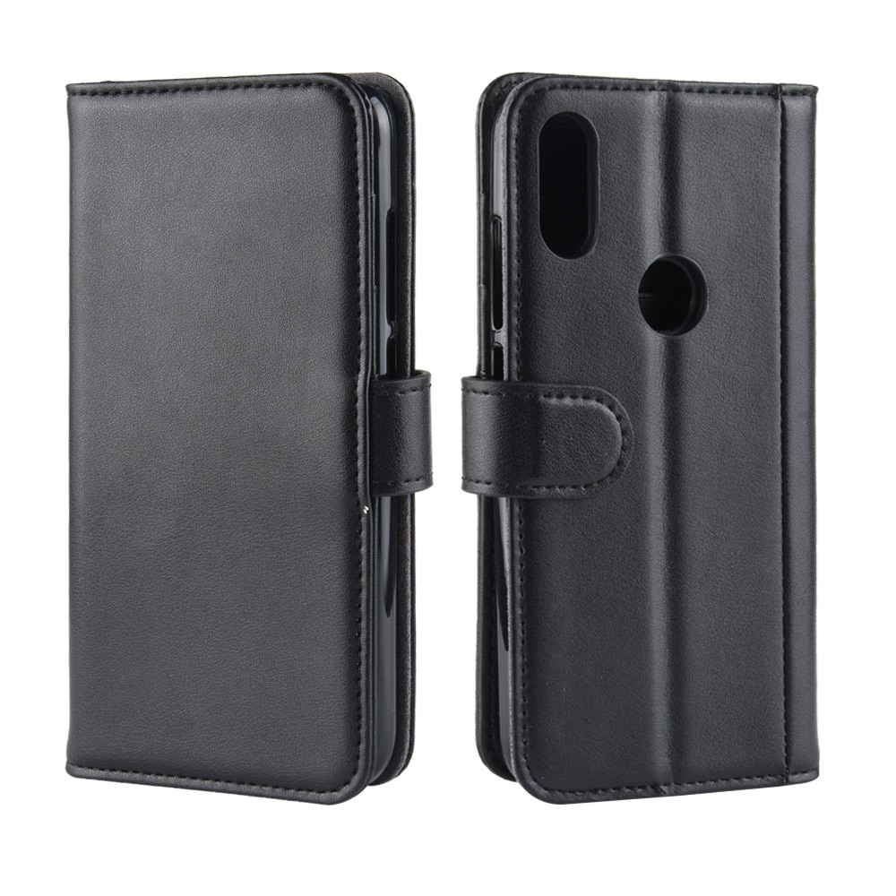 Étui en cuir veritable Xiaomi Redmi Note 7, Noir