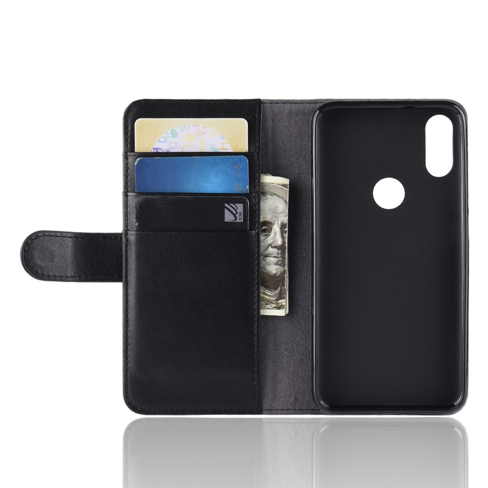 Étui en cuir veritable Xiaomi Redmi Note 7, Noir